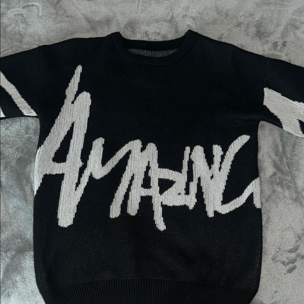 Black and White Graphic Sweater